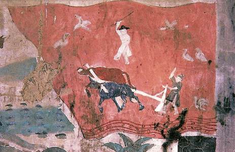 Pin, X, Cinco Dinastas, mural, Dunhuang, Gansu