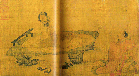 Pin, XII, DIN Jin, Yang Chi Chang Kongtong Interroga al Tao, Seda, M. del Palacio Imperial, Pekin