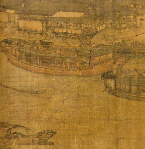 Pin, XII, DIN Song Septentrionales Zhang Zeduan Remontando el Ro en Da de Fiesta, Seda, Palacio Imperial, Pekn