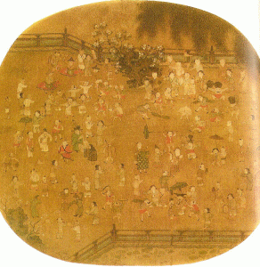 Pin, XII-XIII, DIN Song Meridionales, Cien Nios Jugando, Seda, M. of Art, Cleveland, USA