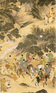 Pin, XIV-XVII, DIN MIng, Shang Xi, Emperador Xuande Paseando a Caballo, Papel, M. del Palacio Imperial, Pekn