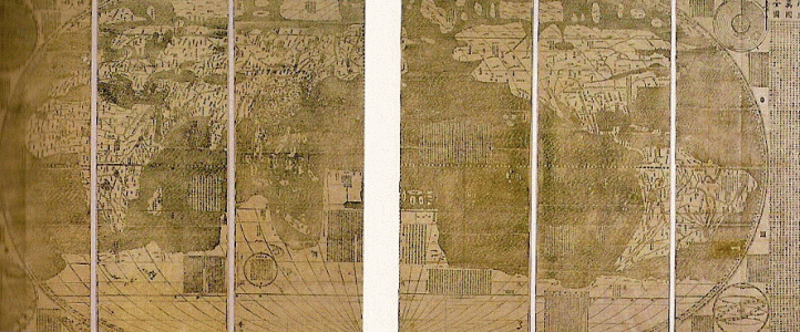 Pin, XVIII, DIN Ming, Marteo Ricci, Mapa con los Reinos del Mundo, Papel de Arroz, Biblioteca Apostlica, Vaticano 