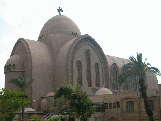 Arq, XX, Catedral de San Marcos, Coptos, Exterior, Conjunto, Alejandra, Egipto, 1968