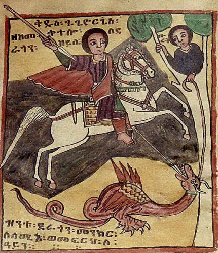 Pin, XVI, San Miguel luchando con el Dragn, Coptos, Egipto