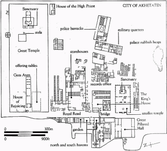 Arq, Egipto, Ciudad de Tell Amarna, Amenofis IV, Plano, 1350-1334