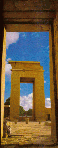 Arq, Egipto, XII, DIN XX, Templo de Khonsu, Karnak, Puertas decoradas por Ptolomeo III, Tebas, 1184-1183 aC.