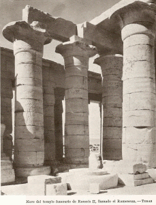 Arq, Egipto, XIII, DIN XIX,  Templo de Ramss II o Rameseum, Sala hipstila, Tebas, 1279-1213