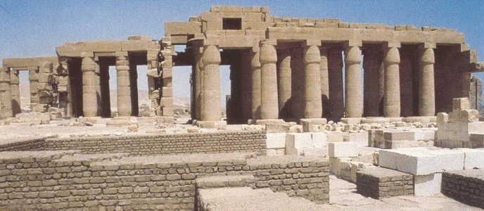 Arq, Egipto, XIII, DIN XIX, Templo de Ramss II o rameseum, Sala hipstila, Tebas