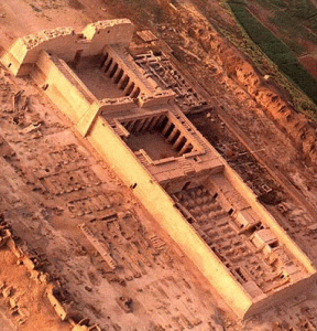 Arq, XII, DIN XX, Templo de Medinet Abu, Vista aerea, Ramss III, 1184-1153