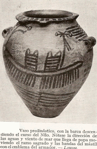 Art, MMMMMD-MMMCC. Cermica, Vaso, Neoltico-Predinntico, Cultura Nagada, Barca descendienco el Nilo, M. del Louvre, Pars. 5500-3200