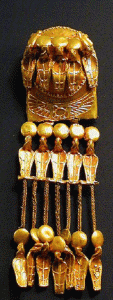 Orfebrera, XIV, DIN XVIII, Pendientes, oro, Tumba de Tutankhamn, M. Egipcio, El Cairo, 1334-1325