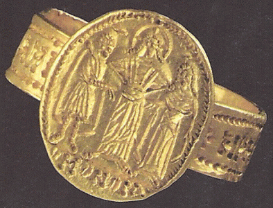 Orfebrera, V-VII dC., Anillo nupcial, oro, perodo Bizantino, Alejandra