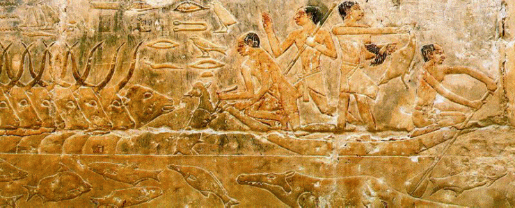 Pin, Din VI, Pastores vadeando el ro, Saqqara, 2345-2184