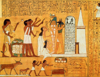Pin, DIN XIX , Anubis y la momia del difunto, poca de Ramss I, 1295-1294