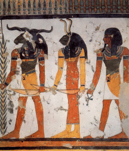 Pin, DIN XIX, Diosa Ternut y figuras, Tumba de Nefertari, hacia 1265