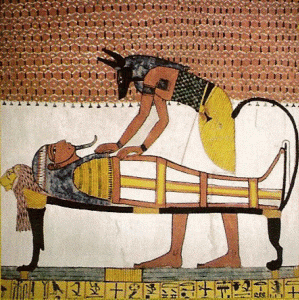Pin, DIN XIX, Anubis embalsama al difunto Sennedjem, poca de Ramss II, 127.9-1213