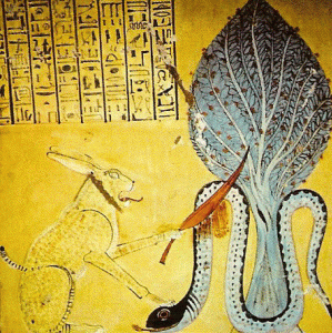 Pin, DIN X IX, Lucha diaria entre el bien y el mal, Tumba de Sennedjem, poca de Ramss II, 1279-1213