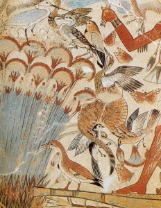 Pin, DIN XVIII, Caza en el pantano, Tumba de Nebamn, hacia 1370, poca de Amenofis III, 1382-1334	