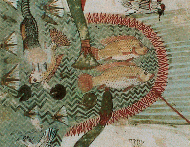 Pin, DIN XVIII, Caza y pesca en el Pantano, poca de Amenofis II, hacia 1410