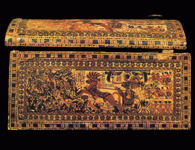 Pin, DIN XIXI, Cofre decorado con las azaas del faran, Ramss I,  1294-1295