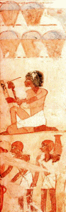 Pin, DIN XVIII, Escriba haciendo anotaciones, Tumba de Userhat, poca de Amenofis II, 1427-1392