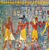 Pin, XIV-XIII, DIN XVIII, Horemeb ante Anubis, Hathor y Horus, Tumba, Valle de los Reyes 1323-1295