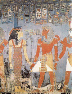 Pin, DIN XVIII, Faran Horemeb ante Isis y Horus, Tumba, 1323-1295