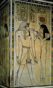 Pin, DIN XVIII, Faran acogido por Isis, Tumba de Amenofis II, hacia 1450