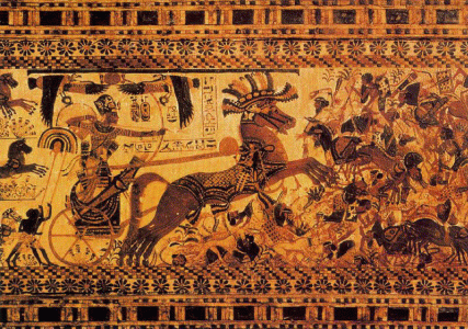 Pin, DIN XVIII, El faran combatiendo, Tumba de Tutankamn, 1350-1334