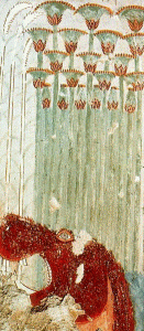 Pin, DIN XVIII, Hipoptamo arponeado rugiendo, Tumba de Ammenenhet, Tebas occidental, 1350-1334