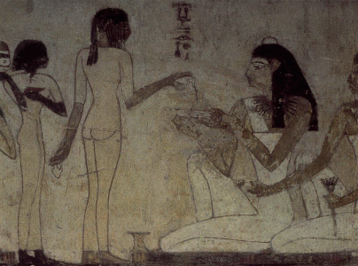 Pin, DIN XVIII, Muchachas damas, Tumba de Rekhmire, Amenofis III, 1382-1344
