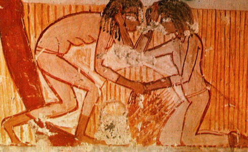 Pin, DIN XVIII, Muchachas se pelean, Tumba de Menna, poca de Thutmosis IV, 1419-1386