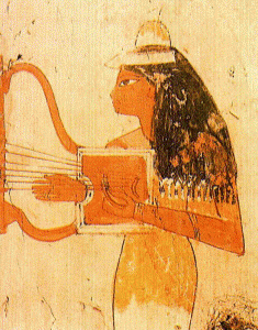 Pin, DIN XVIII, Mujer toca la lira, Tumba de Djoser 