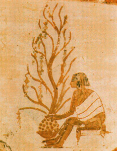 Pin, XVIII, Mujer y nio, Tumba de Menna, poca de Thutmosis IV, 1419-1386
