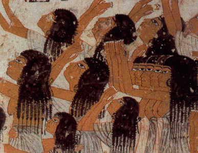 Pin, DIN XVII, Plaideras, Tumba de Ramose, poca de Amenofis III y Amenofis IV, hacia 1360