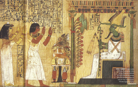 Pin, DIN XVIII, Culto a Osiris, escena del Libro de Los Muertos, Tumba de Kha y Merit, 1350-1334