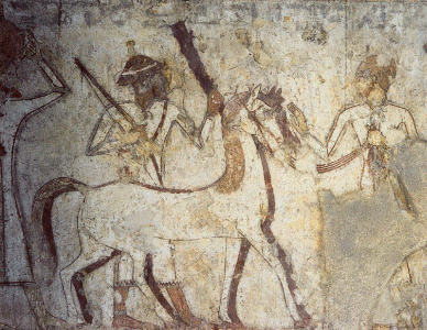Pin, DIN XVIII, Basallos semitas pagan tributos, poca de Hatsepsut, hacia 1435 