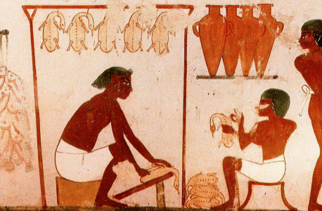 Pin, DIN XVIII, Sirvienta prepara gansos, Tumba de Nakht, poca de Thutmosis IV1419-1386