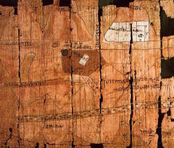 Pin, DIN XX, El mapa ms antiguo del Mundo, poca de Ramss VI, M. Egipcio, El Cairo, 1143-1136