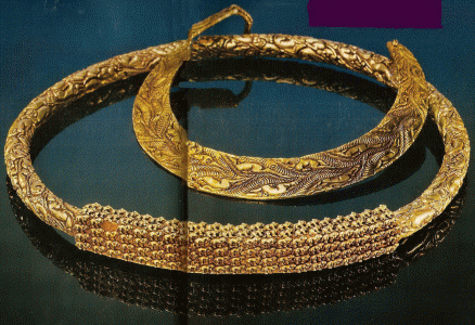 Orfebreria, VIII, Collares, Oro, Tumba Escita, Repblica de Tuva, Siberia, Rusia, 700 aC