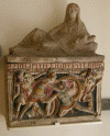 Esc, I aC., Urna funeraria policromada, mediados del Siglo