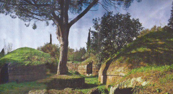 Arq, VII-II aC., Necrpolis de Banditaccia, Tumbas circulares, cerca de Cerveteri