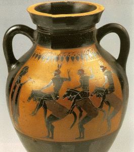 Cermica, VI aC., Pintor de Berlin, Danza de los Jinetes, Cerveteri, Anikensammlung, 540-530 aC.