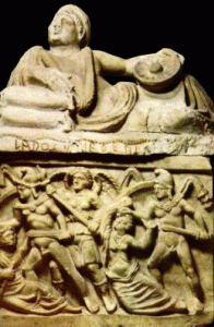 Esc, IV aC., Urna funeraria con relieves