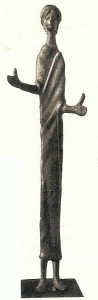 Esc, IV-II aC., Estatuilla de aurspide, bronce, M. del Louvre