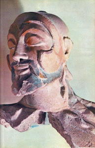Esc, V aC., Cabeza de guerrero, Tierra Cocida, Procede de Veies, principios del siglo