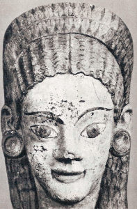 Esc, VI aC., Antefija de tierra cocida y pintada, Cerveteri
