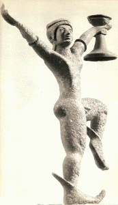 Esc, VI aC., Estatua con candelabro, bronce