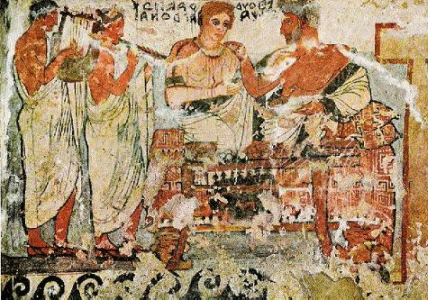 Pin, III aC.,a Fresco, Tumba de los Escudos, Tarquinia, Italis