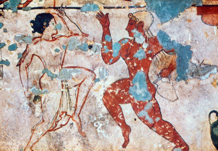 Pin, VI aC., Tumba de los leones, Necrpolis, Tarquinia, Lacio, Italia, 520 aC.